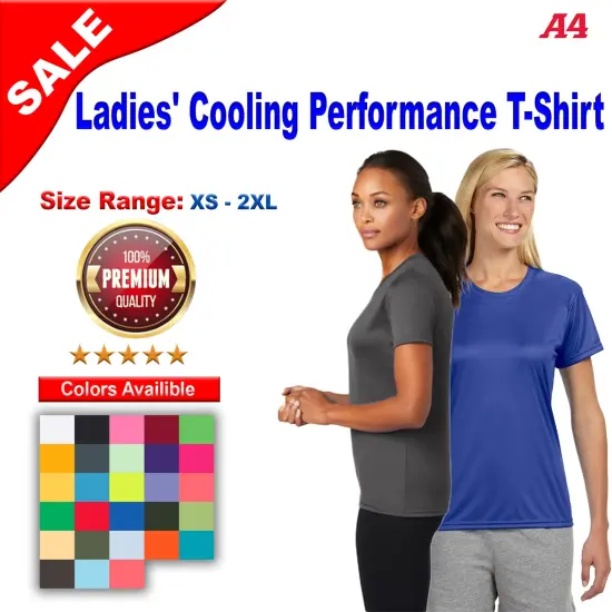 A4&reg; Ladies Cooling Performance Crewneck Short Sleeve T-Shirt Purple {2}