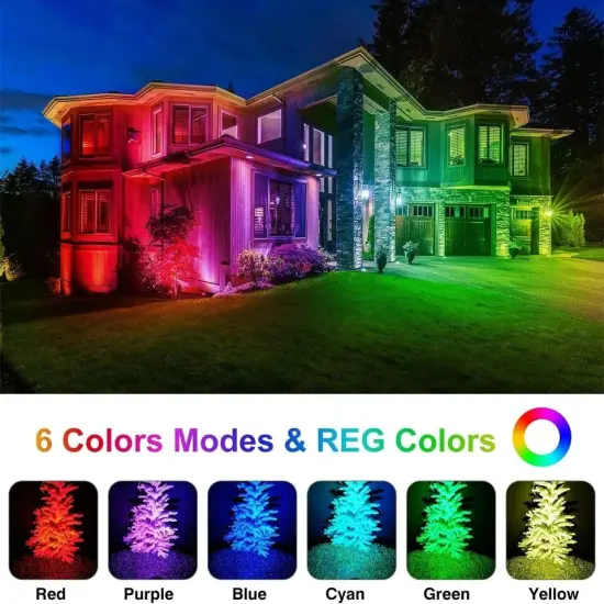 T-SUN RGB Solar Spotlight Outdoor Color Changing Spot Lights Waterproof Garden {2}