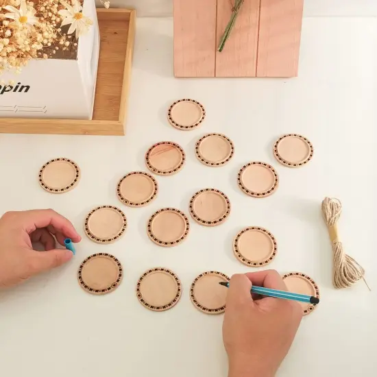 20 Pieces 2.16 inches Natural Wood Slices Craft Unfinished Wood kit Predrilled with Hole Wooden Circles for DIY Crafts Wedding Decorations Christmas Ornaments Arts Wood Slices {5}