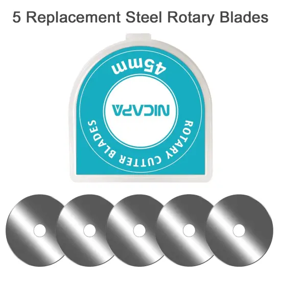 45mm Rotary Cutter for Fabric with Safety Lock Ergonomic Classic Comfort Loop Rotary Cutter for Crafting Sewing Quilting (Extra 5pcs 45mm Replacement Blades Included) {4}