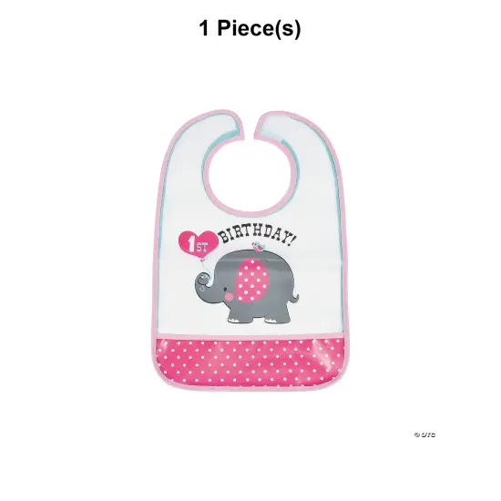 Pink Elephant Birthday Bib {2}