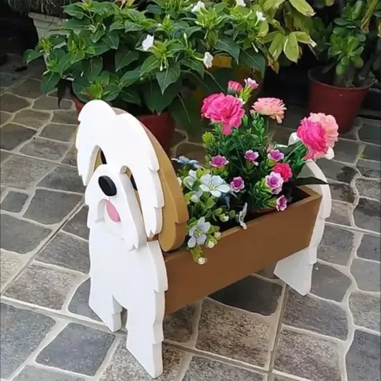 Cute Animal Shaped Flower Planter White {3}