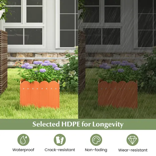 2 Pack Square Planter Box With Drainage Gaps For For Front Porch Garden Balcony Orange {6}
