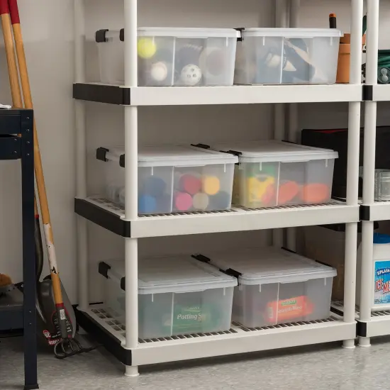 IRIS USA 30.6qt WEATHERPRO Airtight Plastic Storage Bin with Lid and Seal and Secure Latching Buckles {2}