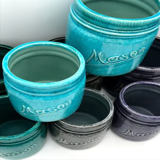 Mason Jar Crock Planter Ocean - MD {3}