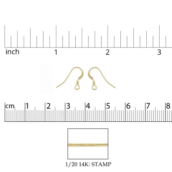 JewelrySupply Gold Filled Flat Wire Earrings with Secorative Spring Wrap (1 Pair of Gold Filled Earrings) {2}