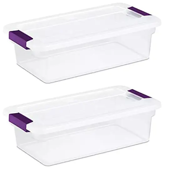 2 Pack Quart ClearView LatchTM with Sweet Plum Handles,Containers {2}