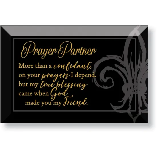 Dexsa Prayer Partner Glass Plaque with Easel - 6" x 4" {1}