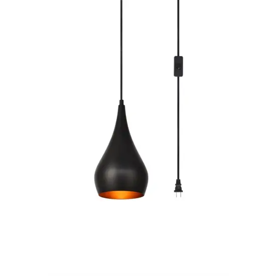 Nora 1 Light Black plug-in pendant {3}