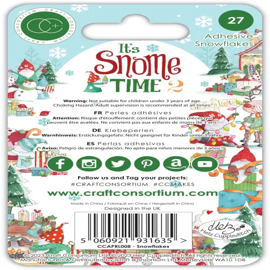 Craft Consortium Adhesive Snowflakes 27/Pkg-It's Snome Time 2 {3}