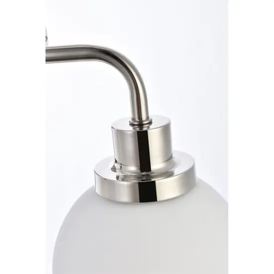 Hanson 2 lights bath sconce in polished nickel with frosted shade {6}