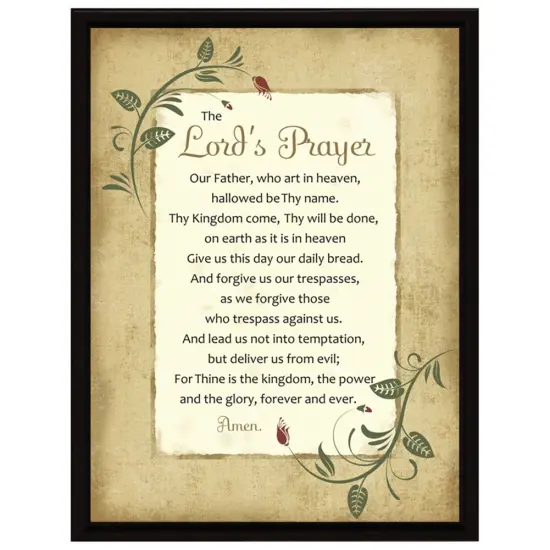 Dexsa Lord's Prayer Wood Frame Plaque with Easel {1}