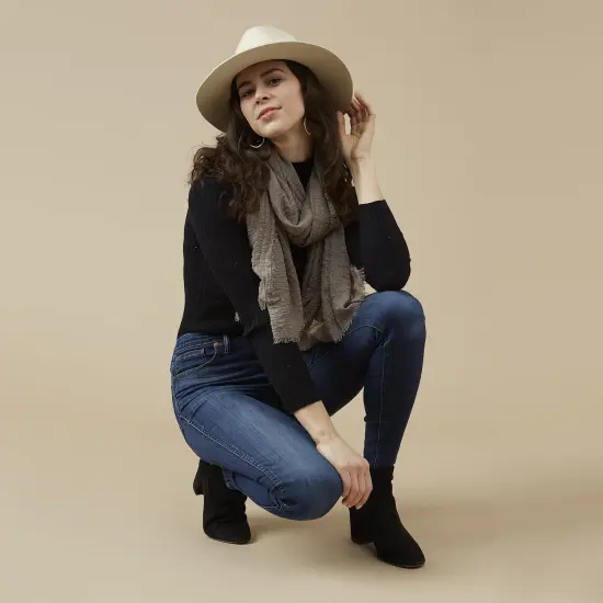 Tickled Pink Navy Herringbone Wool Gloves {2}