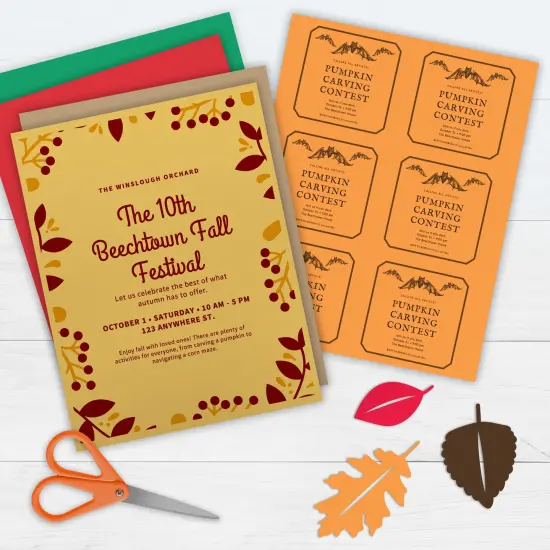 Printworks Autumn Cardstock, Includes Red, Orange, Yellow, Kraft and Green Cardstock, 8 &frac12;&rdquo; x 11&rdquo;, 200 Sheets (00598) {4}
