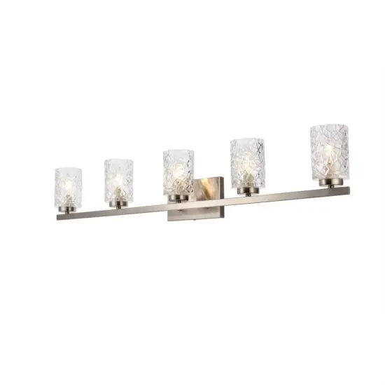 Cassie 5 lights bath sconce in satin nickel with clear shade {3}