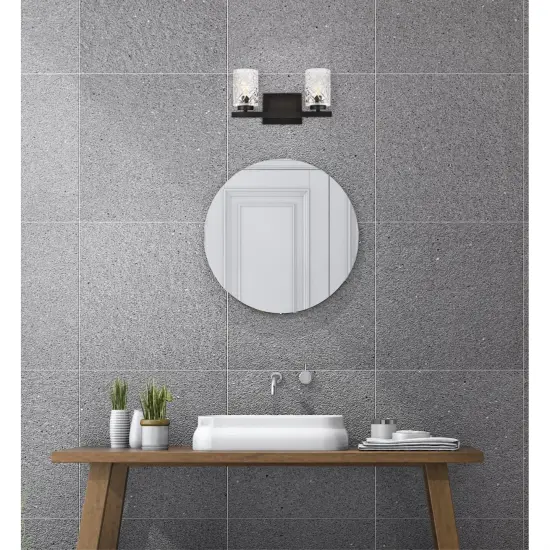 Cassie 2 lights bath sconce in black with clear shade {2}