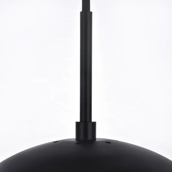 Eclipse 7 Lights Black Pendant With Frosted White Glass {6}