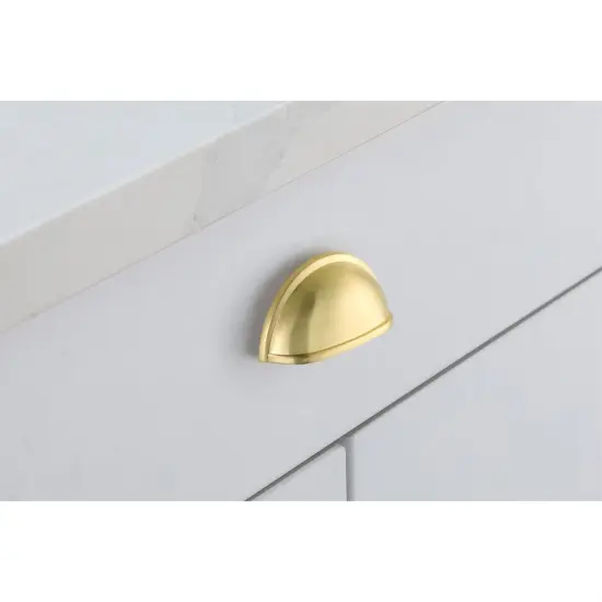 Atticus 3" Center to Center Brushed Gold Cup Bar Pull Multipack (set of 10) {3}