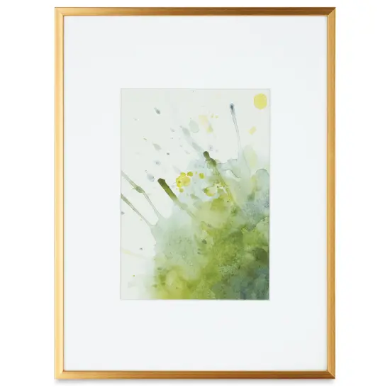 Blick Chelsea Metal Gallery Frame - Gold with White Mat, 9" x 12" {1}