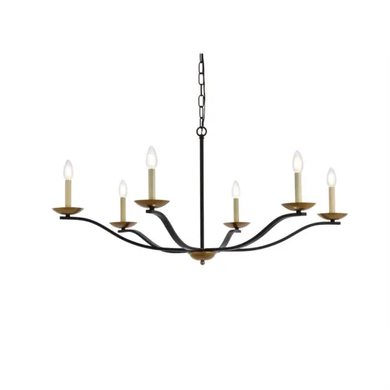 Trey 42 inch pendant in black and brass {3}