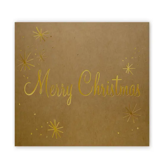 Great Papers! Note Card, Kraft with Gold Foil, Merry Christmas, 4.875" x 3.375"(folded), 50 cards/Kraft envelopes {1}