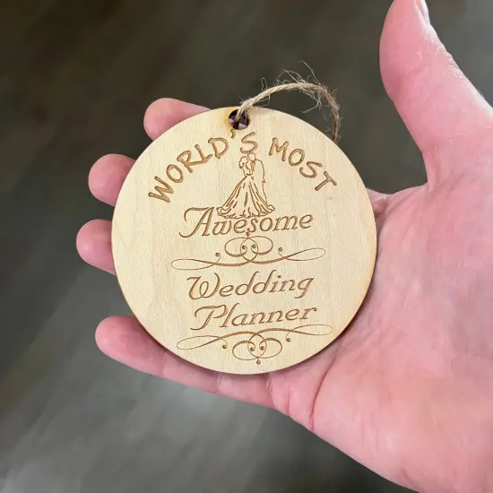 Worlds most Awesome Wedding Planner - Ornament - Raw Wood {2}