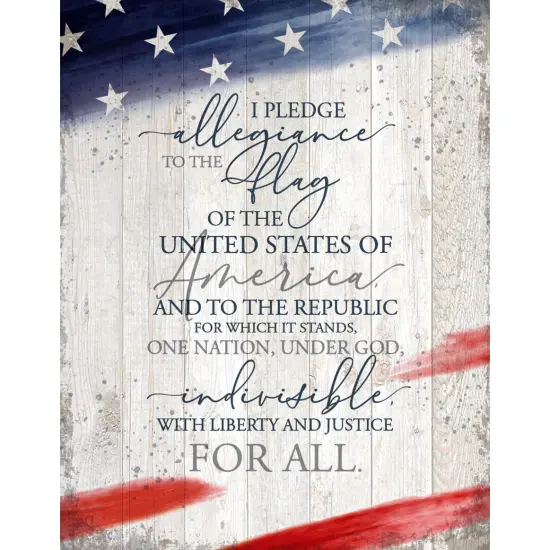 Dexsa I Pledge Allegiance Wood Wall Plaque 11.75"x15" {1}