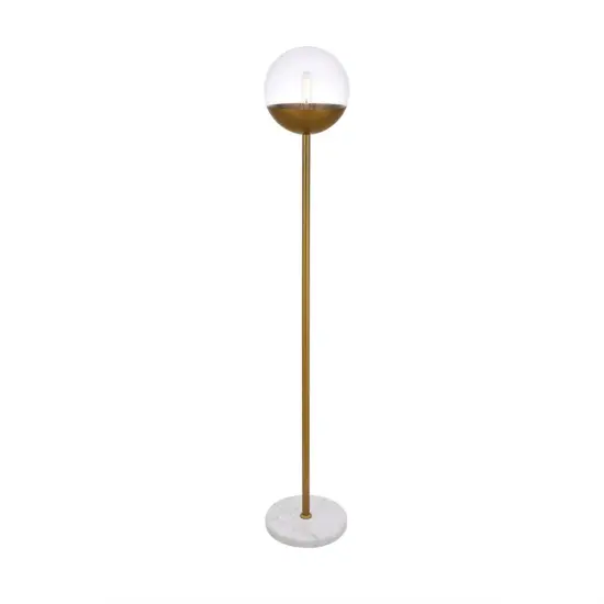 Eclipse 1 Light Brass Floor Lamp With Clear Glass {3}
