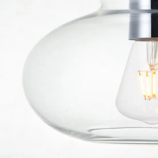 Destry 3 Lights Chrome Pendant With Clear Glass {6}