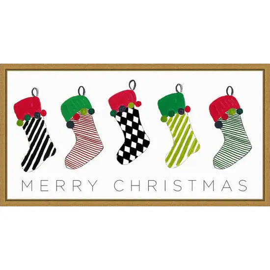 Christmas Stockings by Patricia Pinto Canvas Art Framed {1}