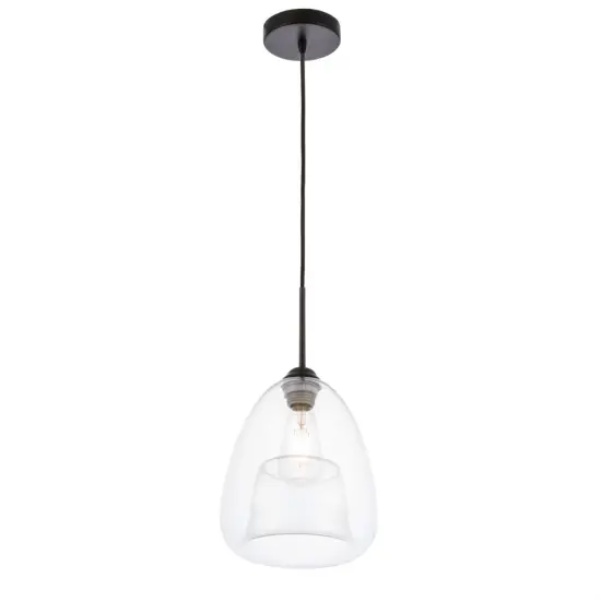 Kason 1 light Black and Clear glass pendant {1}
