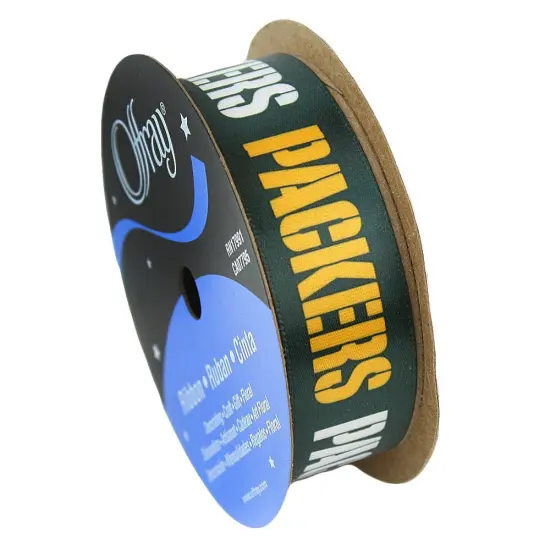 Packers Printed Ribbon 7/8-Inch Width, 9 Foot Spool {1}