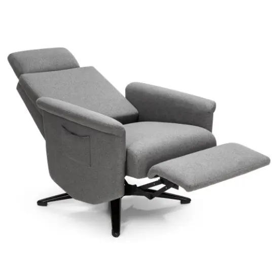 Swivel Massage Recliner Single Sofa with Adjustable Headrest-Gray {1}
