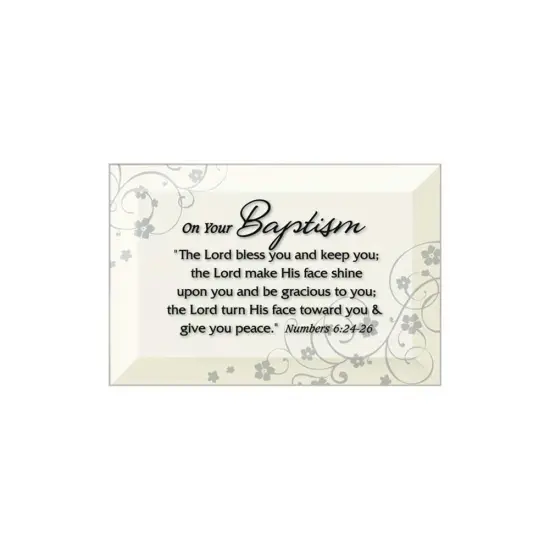 Dexsa Baptism Beveled Glass Plaque with Easel {1}