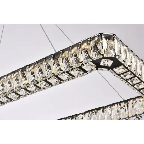Monroe 42 inch LED double rectangle pendant in black {4}