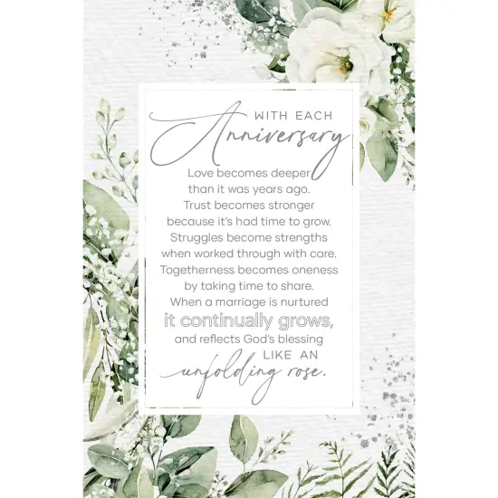 Dexsa With Each Anniversary Inspirational Wood Plaque 6 inches x 9 inches {1}