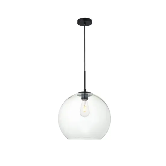 Baxter 1 Light Black Pendant With Clear Glass {1}