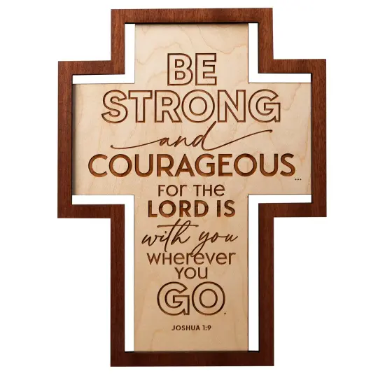 Dexsa Be StrongInspirational Laser-Cut Wood Cross Plaque 7.5 inches x 10 inches {1}
