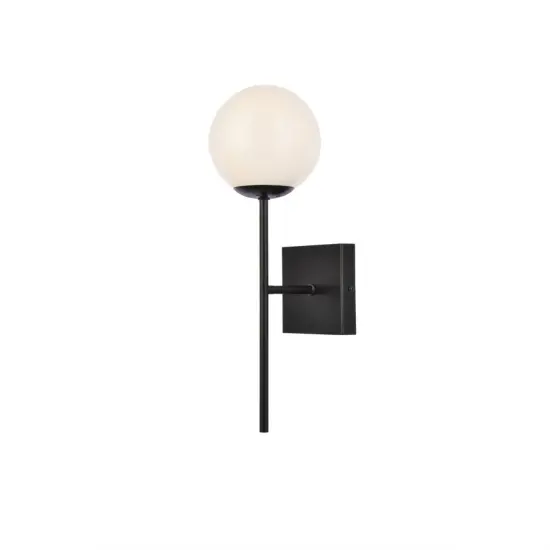 Neri 1 light black and white glass wall sconce {3}
