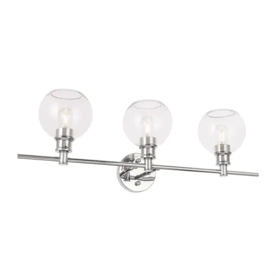 Collier 3 light Chrome and Clear glass Wall sconce {5}