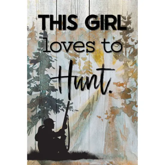 Dexsa This Girl Loves To Hunt Wood Plaque with Easel and Hangar {1}