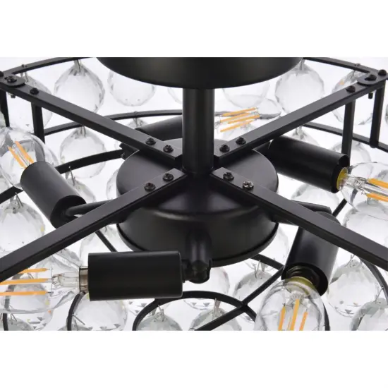 Savannah 18 inch flush mount in black {6}