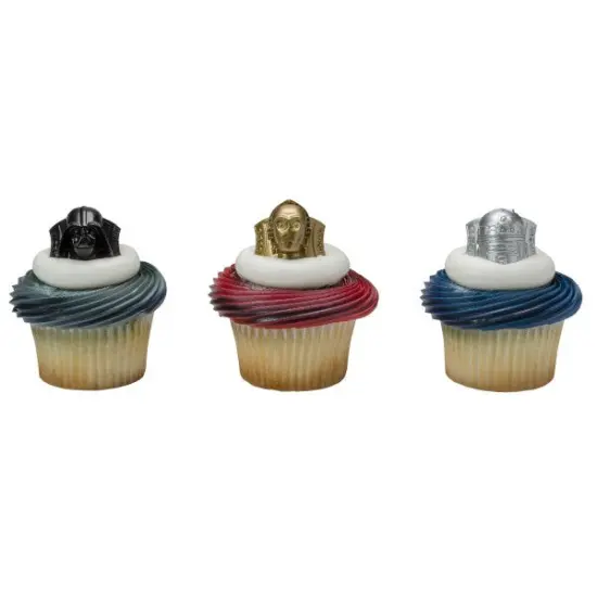 Star Wars Darth Vader, R2-D2, C-3PO Cupcake Rings, 12ct {1}