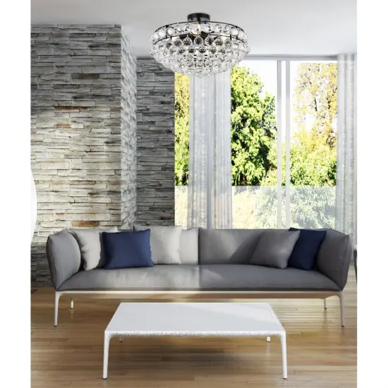 Savannah 20 inch flush mount in black {2}