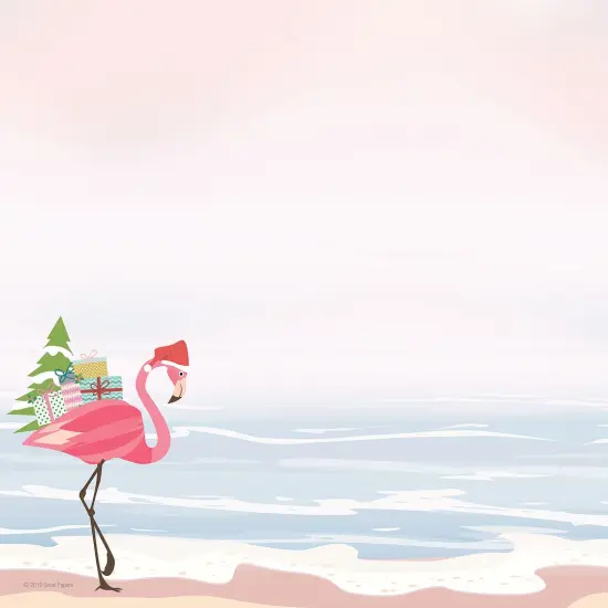 Great Papers! Merry Flamingo Holiday Letterhead, Invitations and Announcements, Printer Friendly, 8.5" x 11", 80 Pack {2}