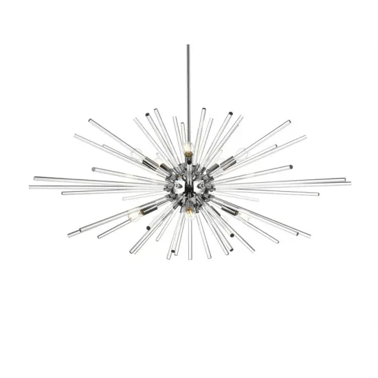 Sienna 46 inch crystal rod pendant in chrome {3}