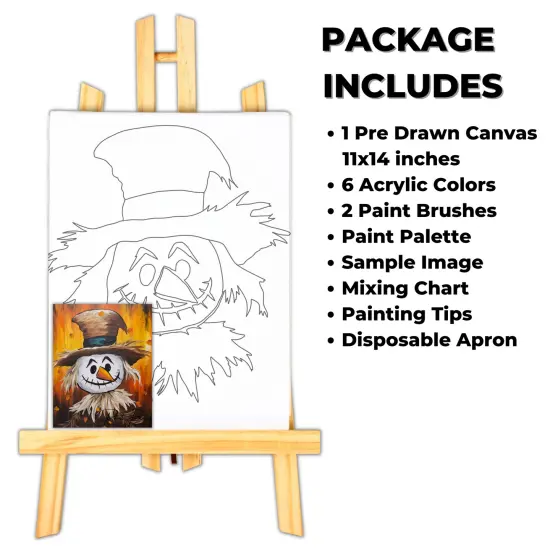 "Farm Scarecrow" DIY Canvas Art Kit, Adult Beginner, Acrylic Paint Size 11x14 inch {2}