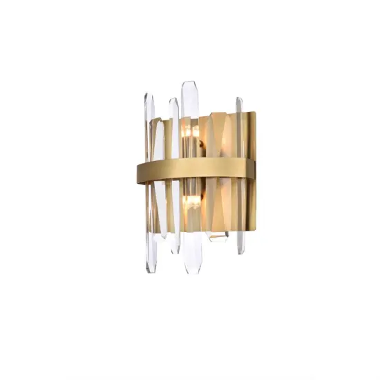 Serena 8 inch crystal bath sconce in satin gold {3}