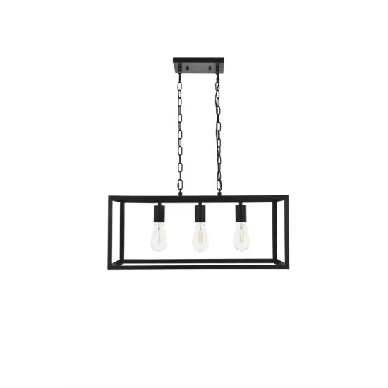 Resolute 3 light black Pendant {3}