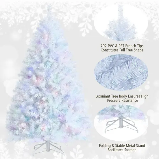 Iridescent Tinsel Artificial Christmas Tree {5}